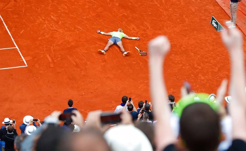 No one in tennis ever has won any major tournament that many times. Nadal is 93-2 for his career at Roland Garros, winning four in a row from 2005-08, five in a row from 2010-14, and now three in a row. AP No one in tennis ever has won any major tournament that many times. Nadal is 93-2 for his career at Roland Garros, winning four in a row from 2005-08, five in a row from 2010-14, and now three in a row. AP