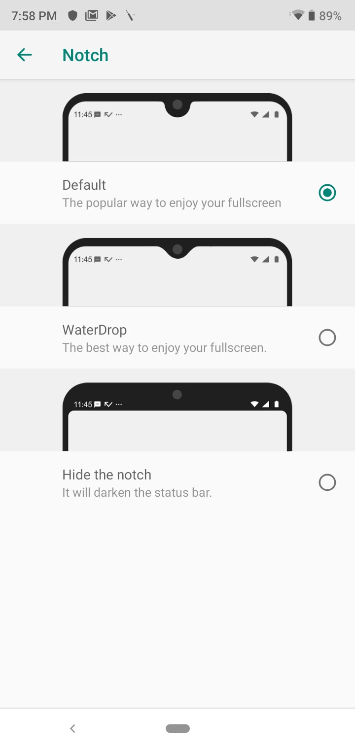 How to customise the notch on LG W30