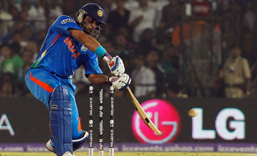 Yuvraj Singh drills one through the covers. Reuters