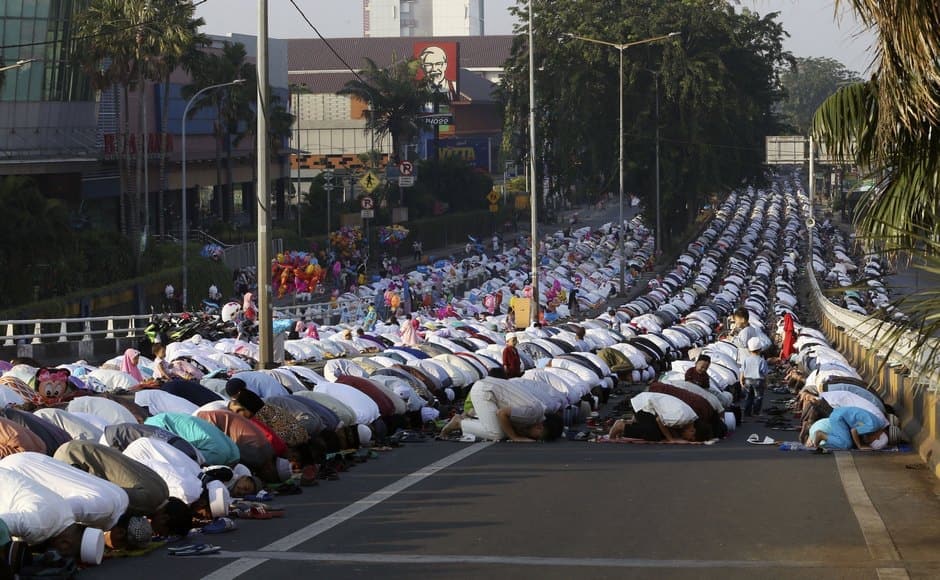 Eid-ul-Fitr symbolises peace and brotherhood. The festival was celebrated with much enthusiasm in other South Asian countries as well. In this image from Indonesia, Muslims offered Eid al-Fitr prayer in Jakarta. AP Eid-ul-Fitr symbolises peace and brotherhood. The festival was celebrated with much enthusiasm in other South Asian countries as well. In this image from Indonesia, Muslims offered Eid al-Fitr prayer in Jakarta. AP