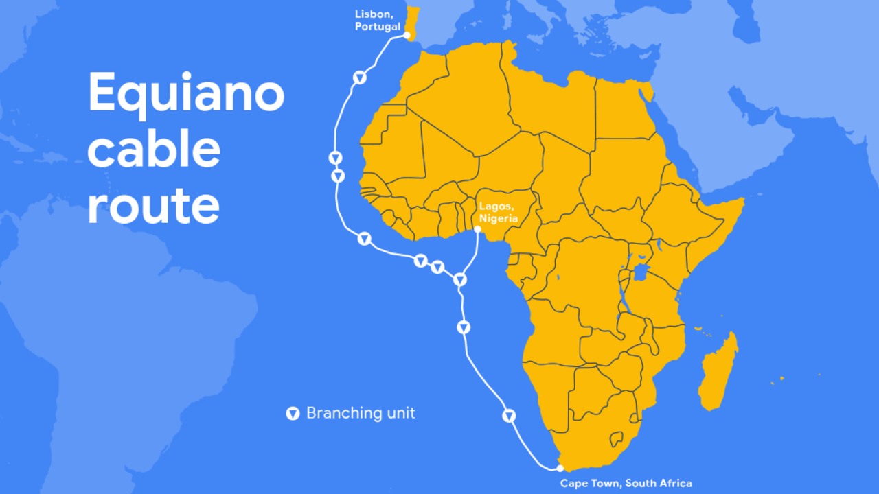 Google's new 'Equiano' subsea international cable will connect Africa with Europe Google's new 'Equiano' subsea international cable will connect Africa with Europe