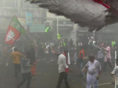 West Bengal violence: Lathicharge, teargas shells and water canons used on BJP protestors as they rally against political murders in state West Bengal violence: Lathicharge, teargas shells and water canons used on BJP protestors as they rally against political murders in state