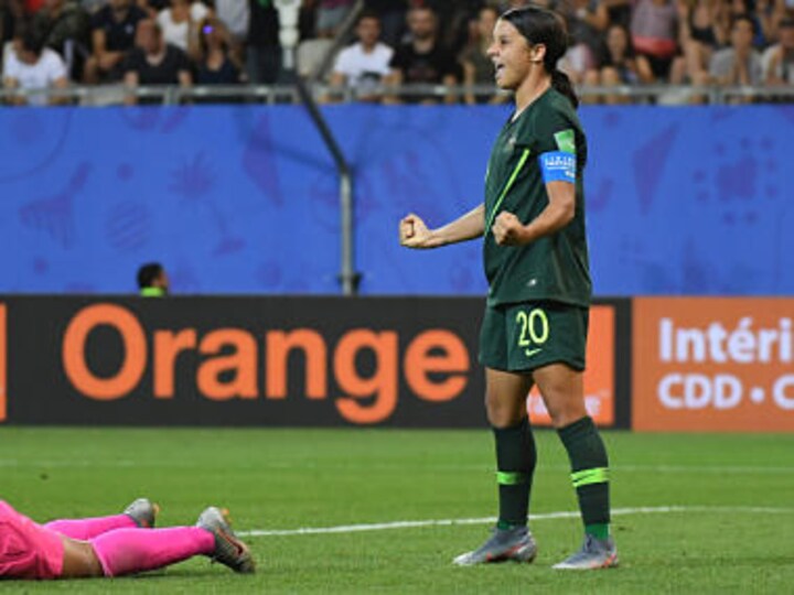 FIFA Women's World Cup 2019: Australia's Sam Kerr hailed as 'GOAT' after four-goal romp over Jamaica
