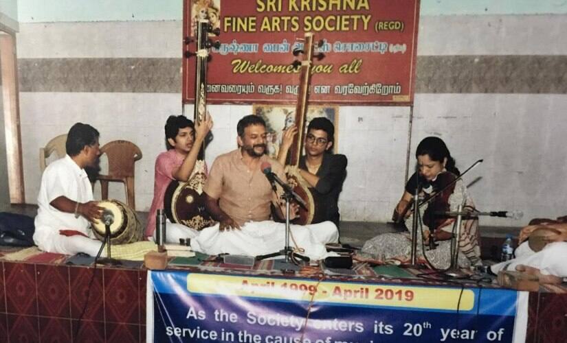 TM Krishna during the performance 