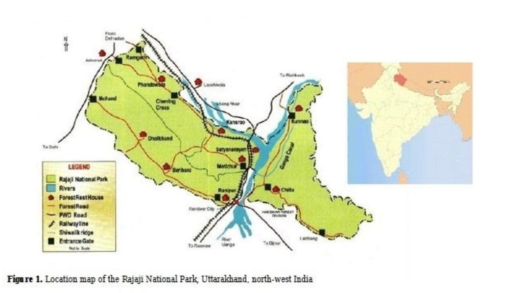 Location map of the Rajaji National Park, Uttarakhand. Image courtesy Researchgate