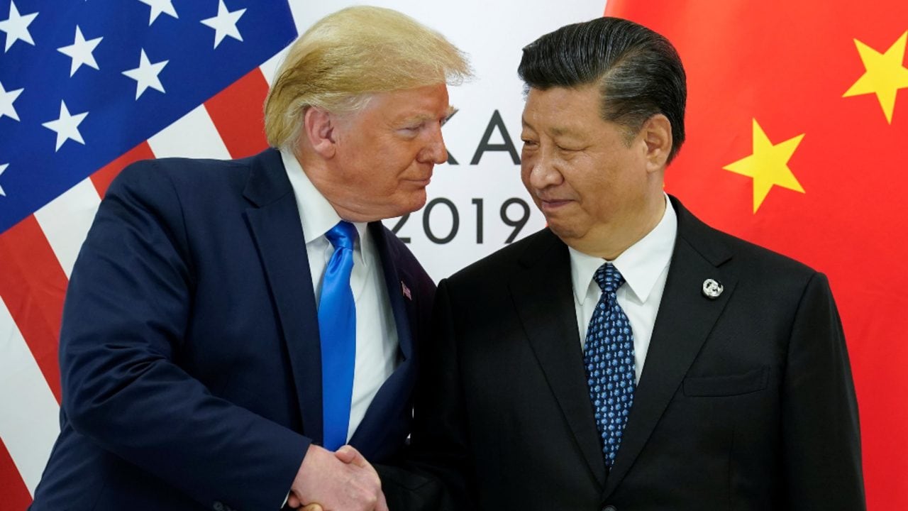 U.S. President Donald Trump meets with China's President Xi Jinping at the start of their bilateral meeting at the G20 leaders summit in Osaka, Japan. Image: Reuters.