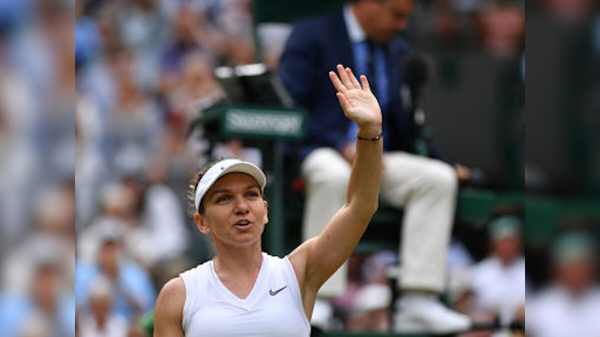 Wimbledon 2019: Simona Halep overcomes early onslaught to beat Zhang Shuai in straight sets and enter semi-finals