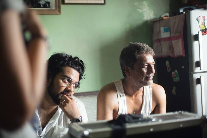 Abhiroop Basu and Hussain on the set of Meal