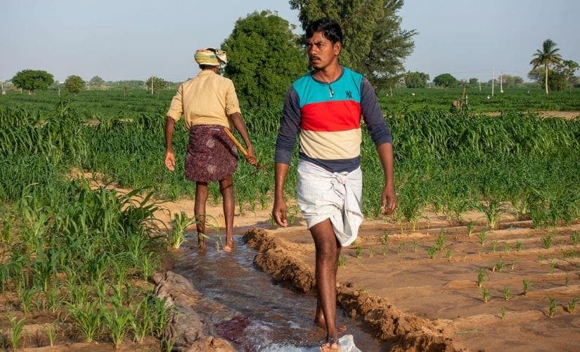 Linganna with his son P Honnureddy. P Sainath/People's Archive of Rural India