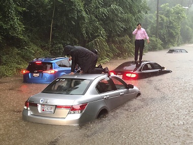 Washington D.C. flood: Boats deployed to rescue stranded motorists; rainwater enters White House basement Washington D.C. flood: Boats deployed to rescue stranded motorists; rainwater enters White House basement