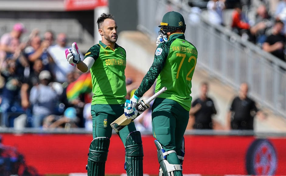 South Africa's captain Faf du Plessis laid the foundation of the win for Proteas by scoring a gritty hundred. Rassie van der dussen played well for his 97-ball 95 to guide the team home to 325/6. AFP South Africa's captain Faf du Plessis laid the foundation of the win for Proteas by scoring a gritty hundred. Rassie van der dussen played well for his 97-ball 95 to guide the team home to 325/6. AFP