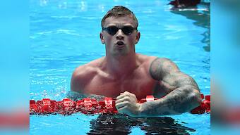 British Olympic champion Adam Peaty now making a splash in a training pool in his own back garden