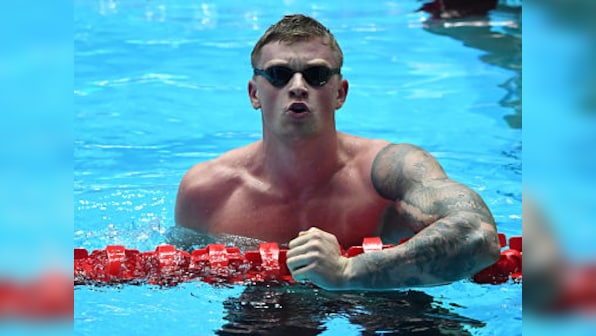 British Olympic champion Adam Peaty now making a splash in a training pool in his own back garden