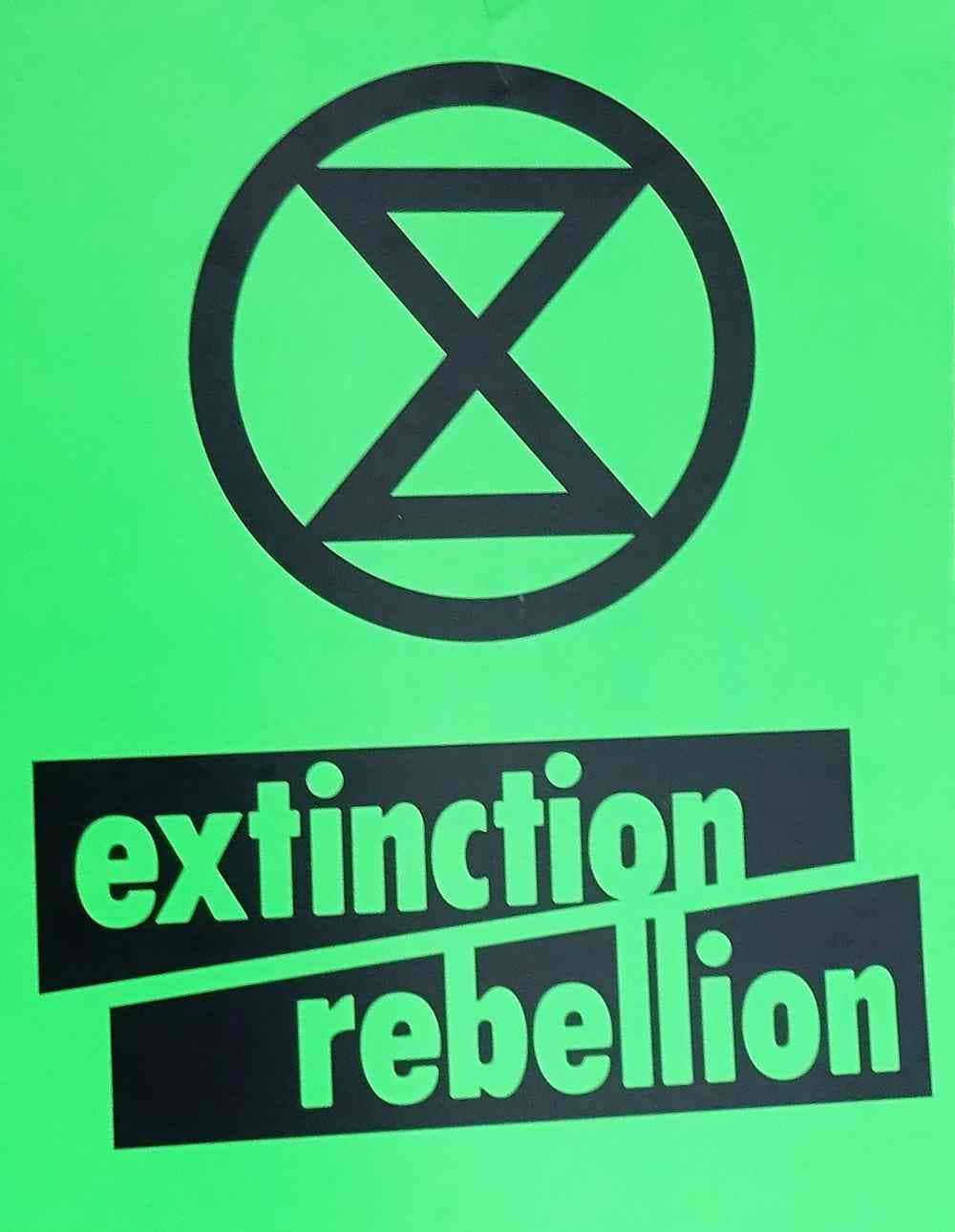 poster of the Extinction rebellion movement. Image credit: Wikipedia 