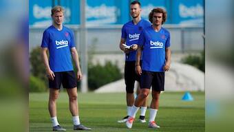 LaLiga: French striker Antoine Griezmann trains with Barcelona following controversial move from Atletico Madrid