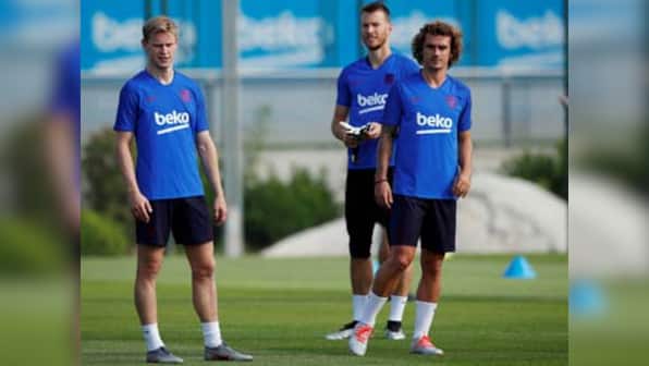 LaLiga: French striker Antoine Griezmann trains with Barcelona following controversial move from Atletico Madrid