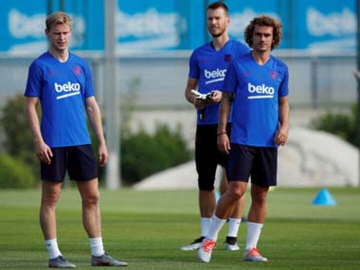 LaLiga: French striker Antoine Griezmann trains with Barcelona following controversial move from Atletico Madrid