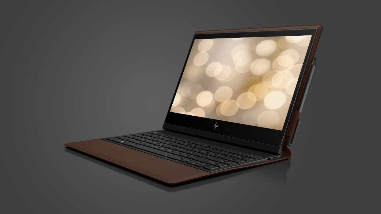 The HP Spectre Folio has a leather finish over the body.