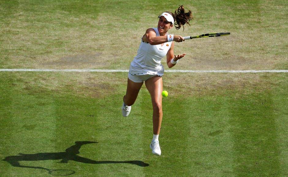Strycova's only other Grand Slam quarter-final appearance came in 2014 at Wimbledon, where her serve-and-volley style of play is effective on the grass courts. Konta was the last British player remaining in the tournament. AP Strycova's only other Grand Slam quarter-final appearance came in 2014 at Wimbledon, where her serve-and-volley style of play is effective on the grass courts. Konta was the last British player remaining in the tournament. AP