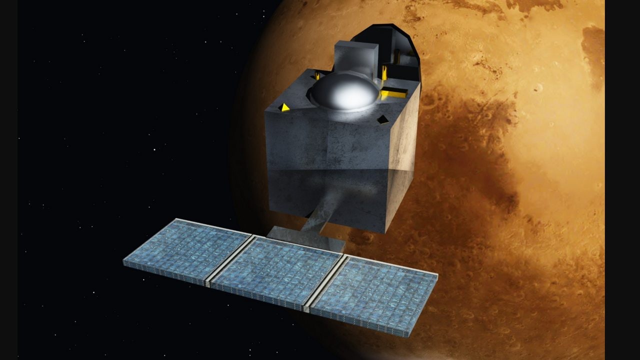 Artist illustration of the Mars orbiter mission. Image credit: Wikiepedia/Nesnad