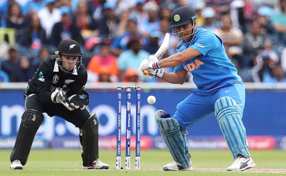 MS Dhoni scored a fifty but went in vain as he was run-out in what would have been all but his final World Cup innings for India. AP 
