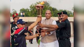 Rajnath Singh ignites victory flame in Delhi on Operation Vijay’s 20th anniversary; motorcyclists to carry torch to Drass