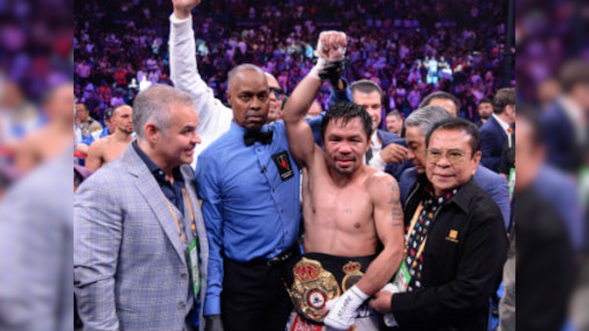 Manny Pacquiao beats Keith Thurman by split decision to become oldest welterweight champion in boxing history