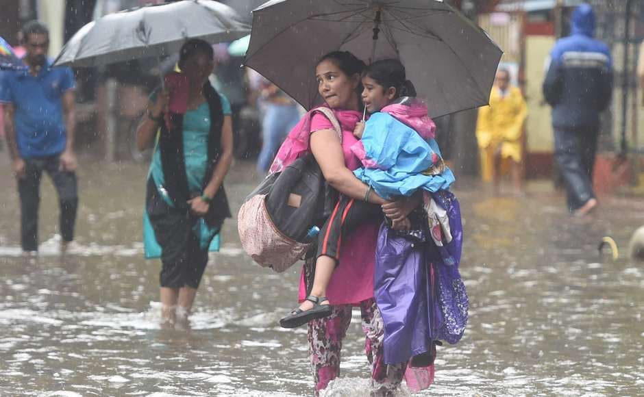 Office-goers braved torrential downpour in many parts of the metropolis to reach their places of work. The metropolis and its adjoining areas received heavy rains for four consecutive days in June end-early July, badly affecting normal life and disrupting rail, road and air traffic. PTI Office-goers braved torrential downpour in many parts of the metropolis to reach their places of work. The metropolis and its adjoining areas received heavy rains for four consecutive days in June end-early July, badly affecting normal life and disrupting rail, road and air traffic. PTI