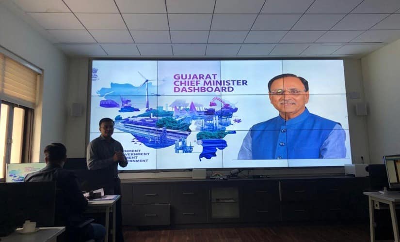 A presentation of Vijay Rupani’s Chief Minister’s Dashboard. Firstpost/Ajay Singh