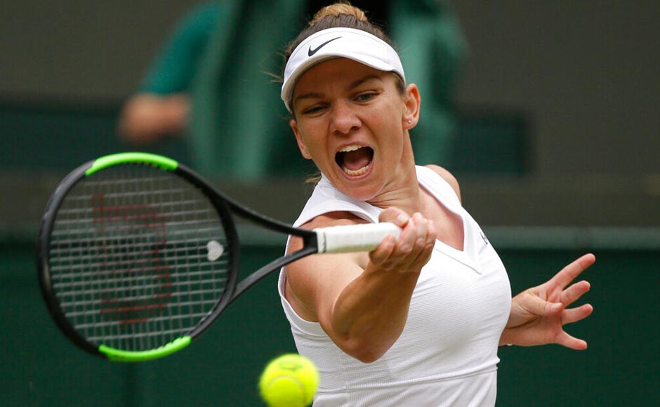 Simona Halep reached the Wimbledon semi-finals for the second time, beating Zhang Shuai 7-6 (4), 6-1. AP Simona Halep reached the Wimbledon semi-finals for the second time, beating Zhang Shuai 7-6 (4), 6-1. AP