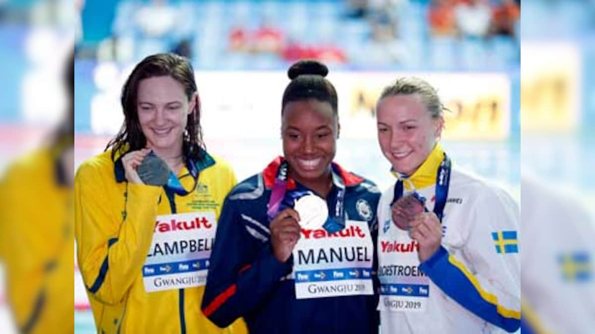 World Aquatics Championships: American Simone Manuel decimates competitive field to retain 100 metres freestyle title