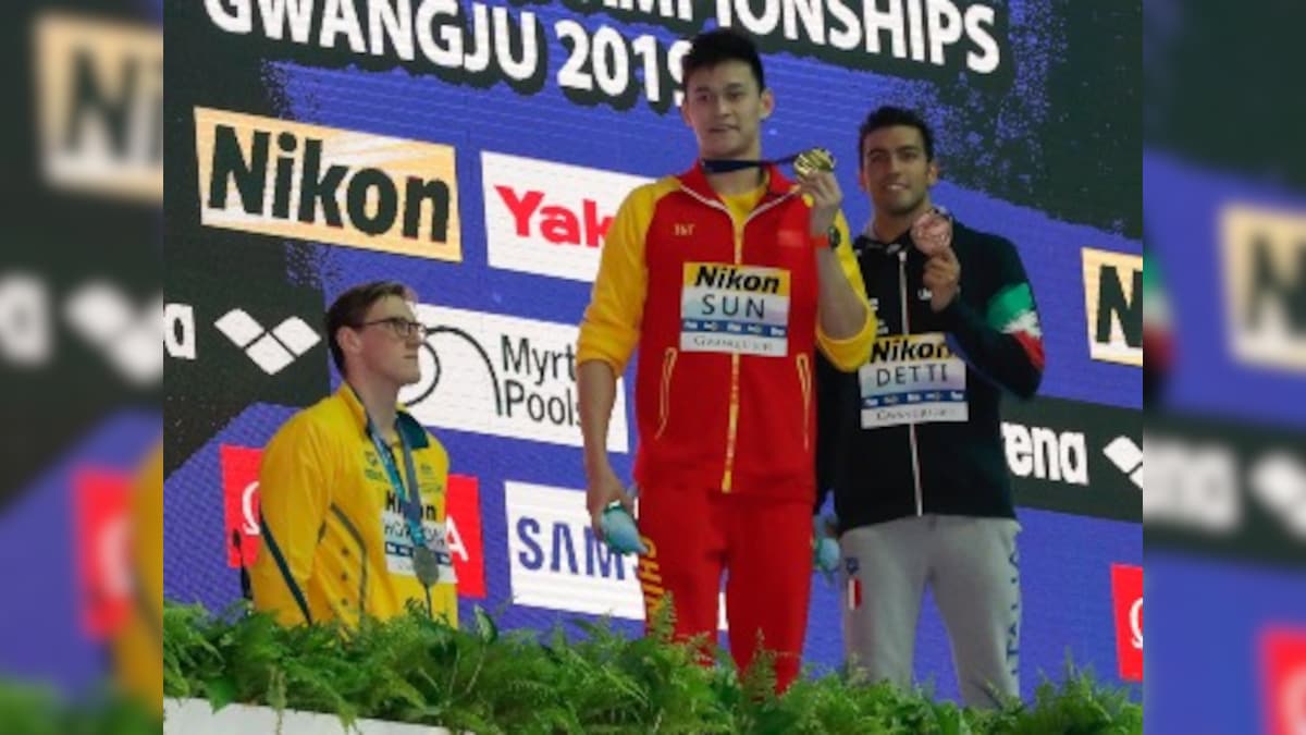 FINA World Championships 2019: Australian swimmer Mack Horton warned by governing body for snubbing rival Sun Yang on podium