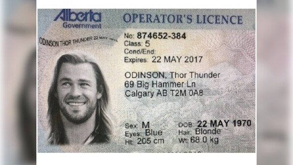 Canadian man produces fake id with Chris Hemsworth's photo to buy weed, says his name is Thor Thunder Odinson