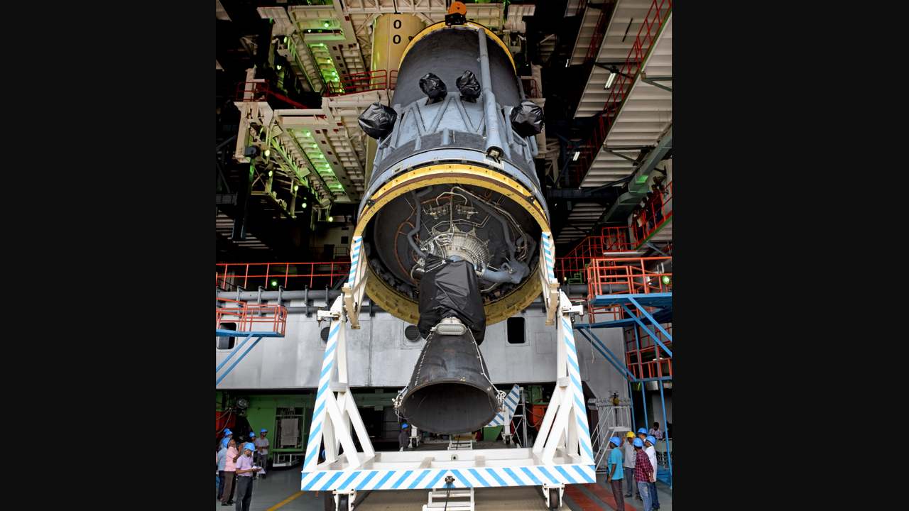 The indigenously developed C25 Cryogenic Upper Stage of the GSLV Mk-III at the launch centre. Image credit: ISRO The indigenously developed C25 Cryogenic Upper Stage of the GSLV Mk-III at the launch centre. Image credit: ISRO