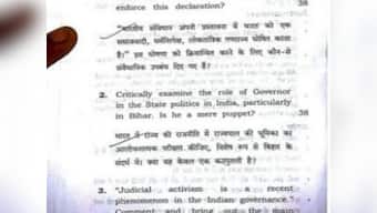 'Is governor a mere puppet?': Question in Bihar civil services exam paper sparks row; RJD MLA demands action