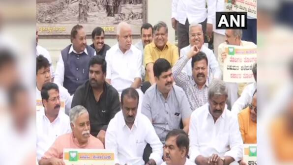 Karnataka crisis: BJP leaders stage 'dharna' at Vidhana Soudha, claim Kumaraswamy has lost majority, demand resignation