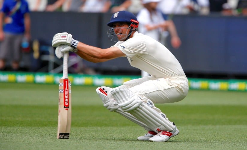 Alastair Cook stretches as he walks out to bat on the fourth day of the fourth Ashes Test. Reuters