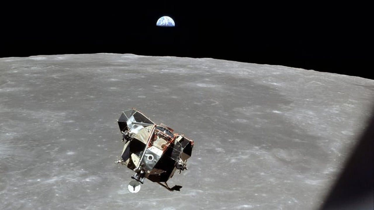 The Apollo 11 lunar module, the moon, and the Earth. NASA/Wikimedia Commons