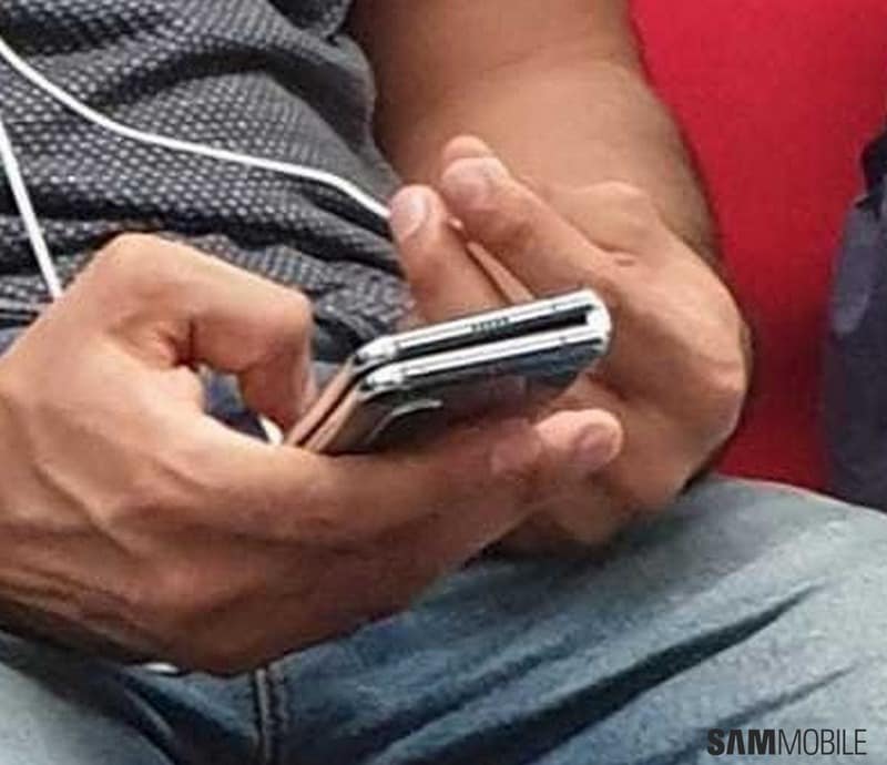Galaxy Fold unit seen being used openly by a passenger on the Delhi metro. Image: SamMobile