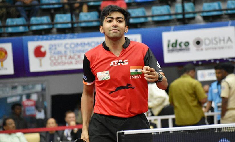 Harmeet, 26, beat favourite G Sathiyan 4-3 (9-11 6-11 11-5 11-8 17-15 7-11 11-9 in a hard-fought final to claim the men’s singles title. Image courtesy: Twitter/@sports_odisha