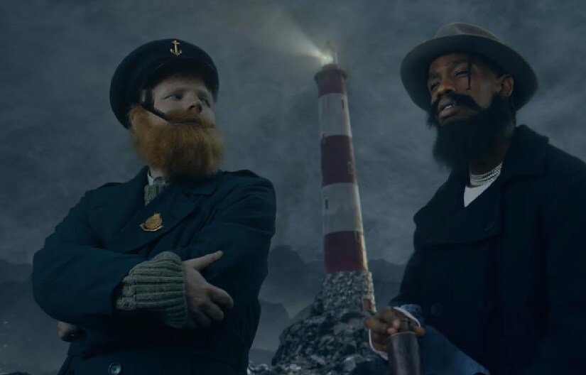 Ed Sheeran and Travis Scott in a still from 'Antisocial'. YouTube