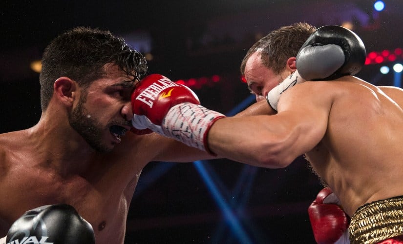 Billy Dib (L) had lost the IBF featherweight world title to Russia’s Evgeny Gradovich (R) in 2013