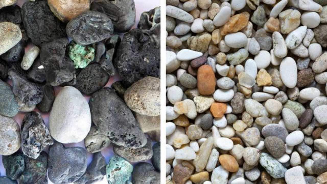 The plastic pebbles blend seemlessly into the stone pebbles on the beach. Image credit; CORNISH PLASTIC COALITION