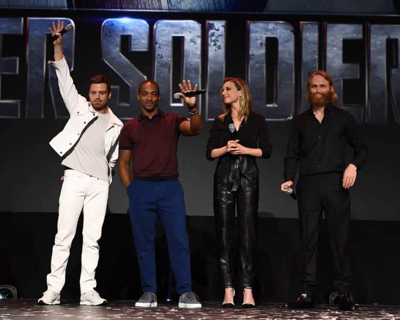 Sebastian Stan, Anthony Mackie, Emily Vancamp, Wyatt Russell at D23 EXPO 2019 - The Ultimate Disney Fan Event - brings together all the (The Walt Disney Company/Image Group LA