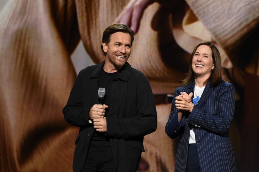 Ewan McGregor and Lucasfilm president Kathleen Kennedy | The Walt Disney Company/Image Group LA