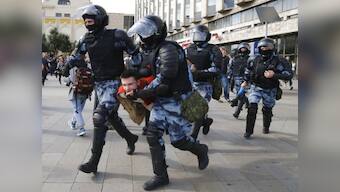 Russian police detain over 800 protestors for attending an 'illegal demonstration' in Opposition crackdown in Moscow