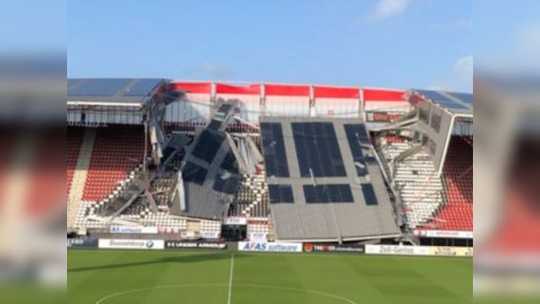 Heavy winds cause stand collapse at Dutch club AZ Alkmaar's AFAS stadium