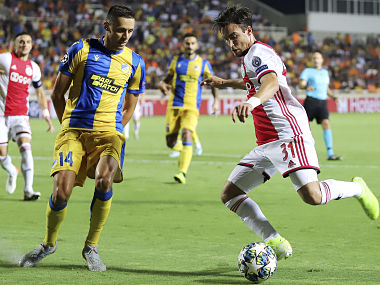Champions League: 10-man Ajax held to goalless draw at APOEL in playoff round first-leg match; Slavia Prague beat CFR Cluj Champions League: 10-man Ajax held to goalless draw at APOEL in playoff round first-leg match; Slavia Prague beat CFR Cluj