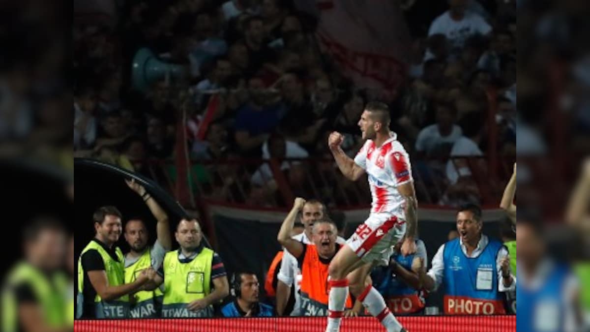 Red Star Belgrade fans park tank at soccer stadium - Sports