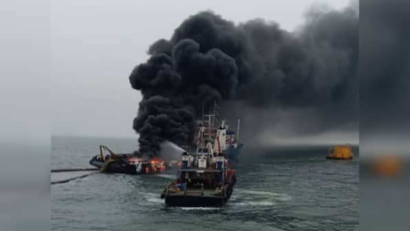 One dead, 13 injured due to fire in support vessel at Visakhapatnam port; deceased drowned after jumping to escape blaze